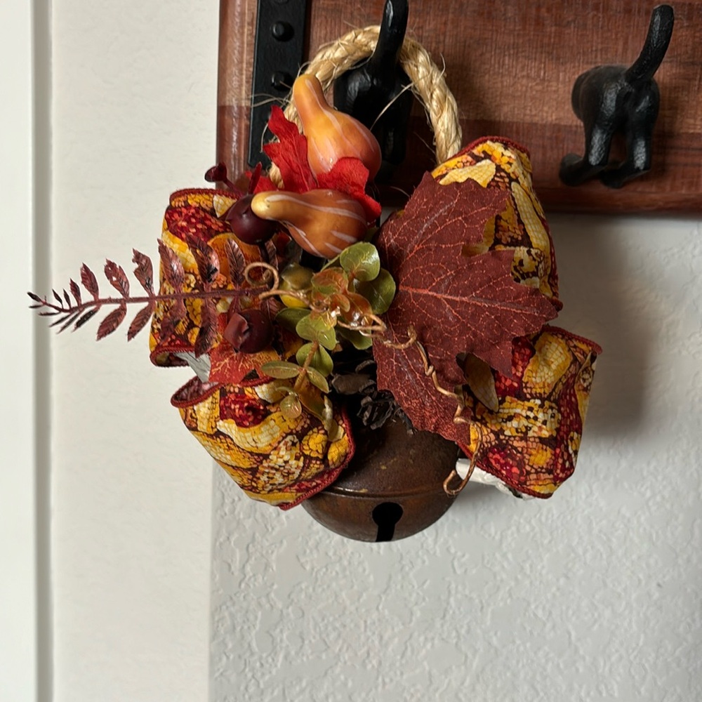 Rustic Fall Harvest Bell door hanger